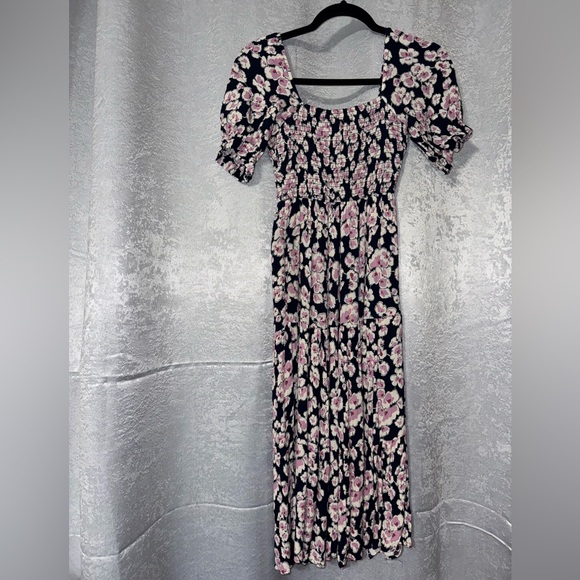 Abercrombie & Fitch Navy and Pink Floral Dress NWOT | Size XS - Picture 6 of 7
